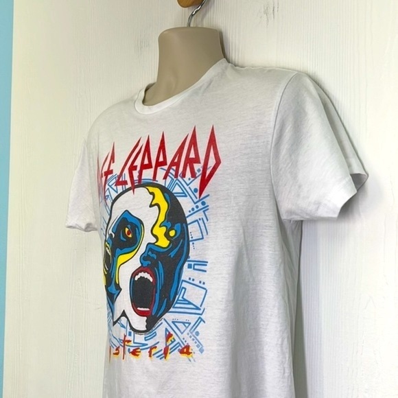 Def Leppard - Double Faces Hysteria Fun Graphic Short Sleeve Band Tee Size Med - Picture 5 of 9